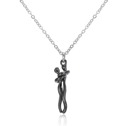 Hip Hop Embrace Couple Pendant